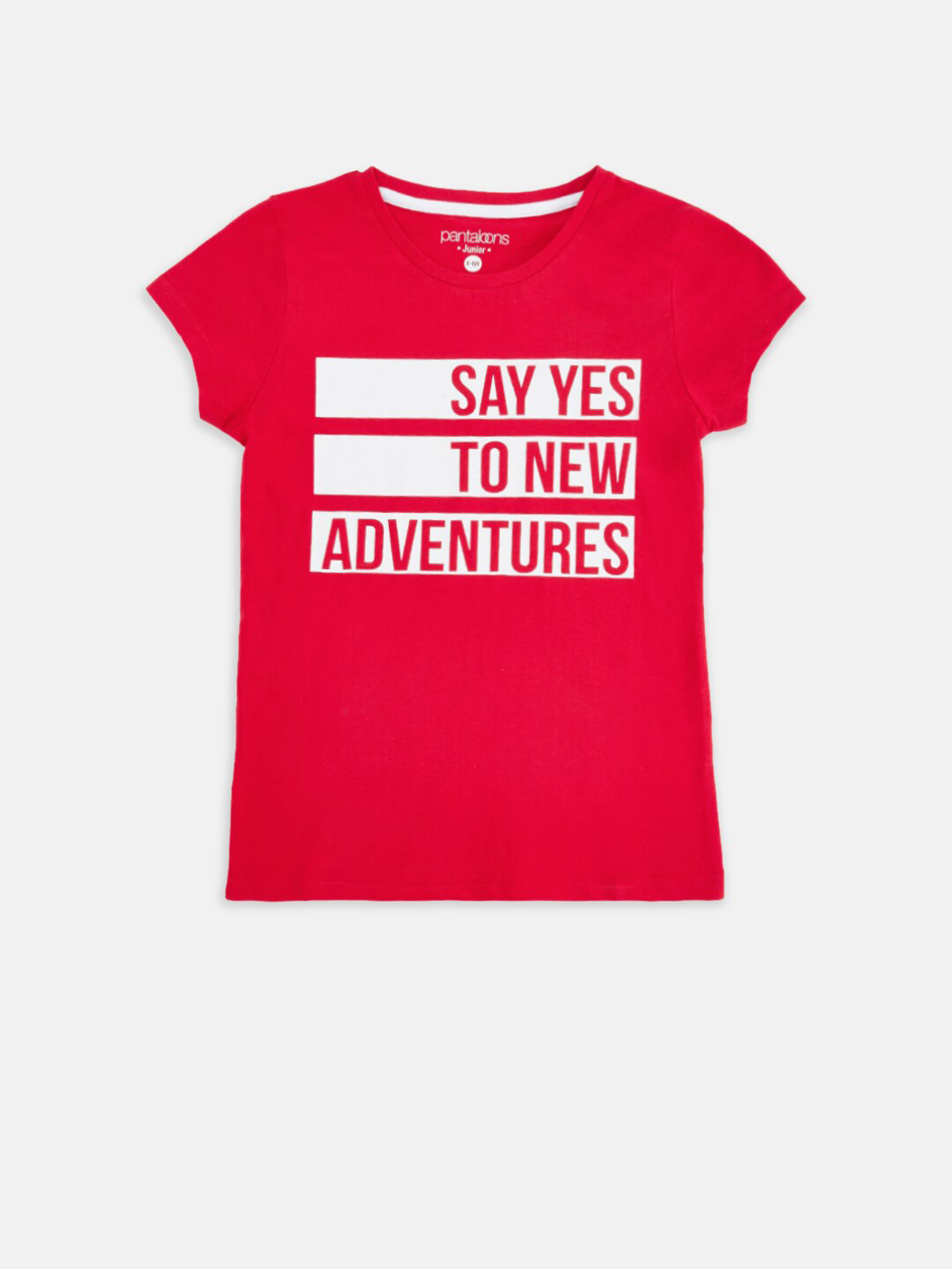 

Pantaloons Junior Girls Red Typography Printed T-shirt