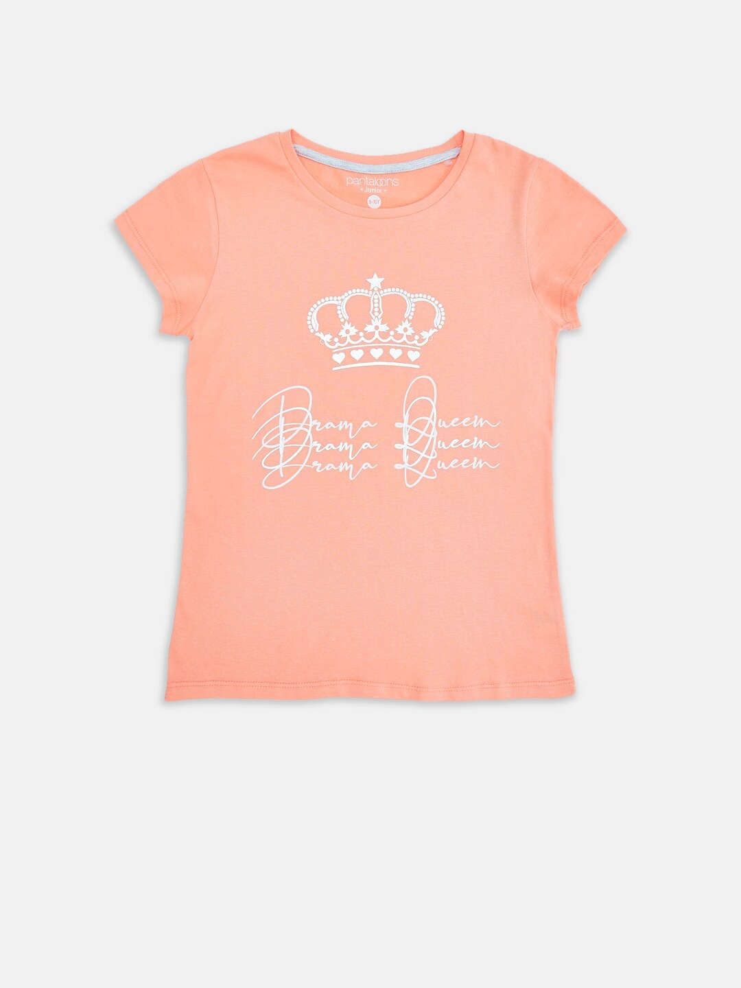 

Pantaloons Junior Girls Peach-Coloured Printed T-shirt