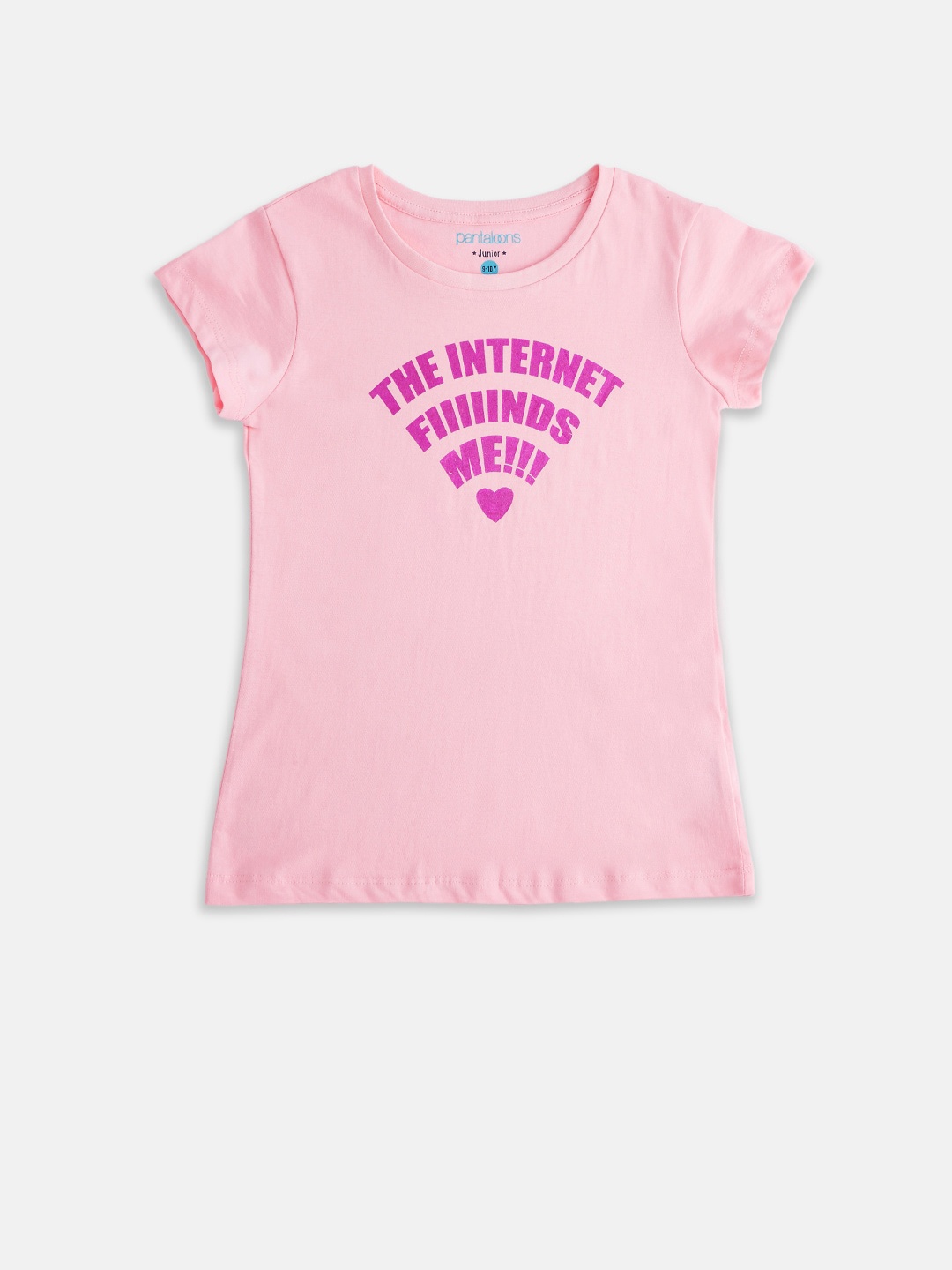 

Pantaloons Junior Girls Pink Typography T-shirt