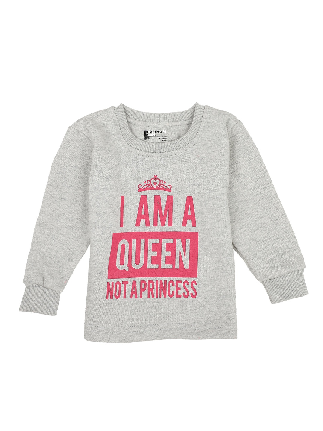 

Bodycare Kids Girls Grey Printed T-shirt
