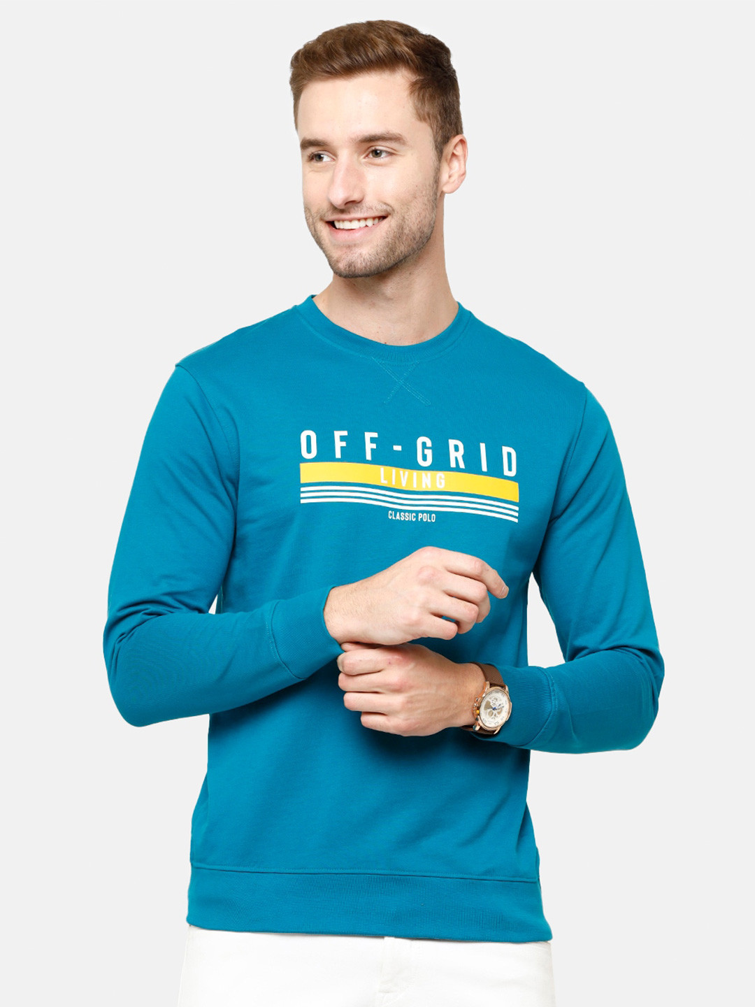 

Classic Polo Men Blue Printed Sweatshirt