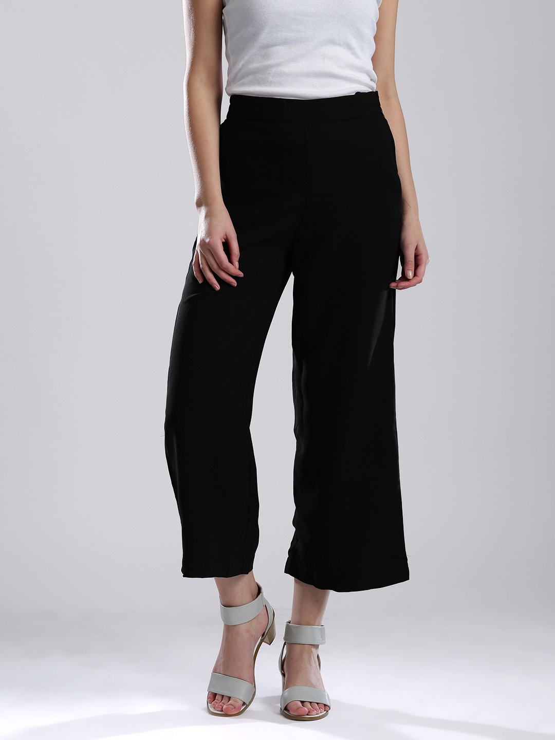 

W Women Black Solid Palazzo Trousers