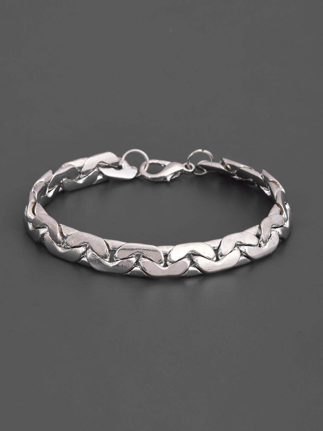 

Tistabene Men Silver-Toned Handcrafted Silver-Plated Link Bracelet