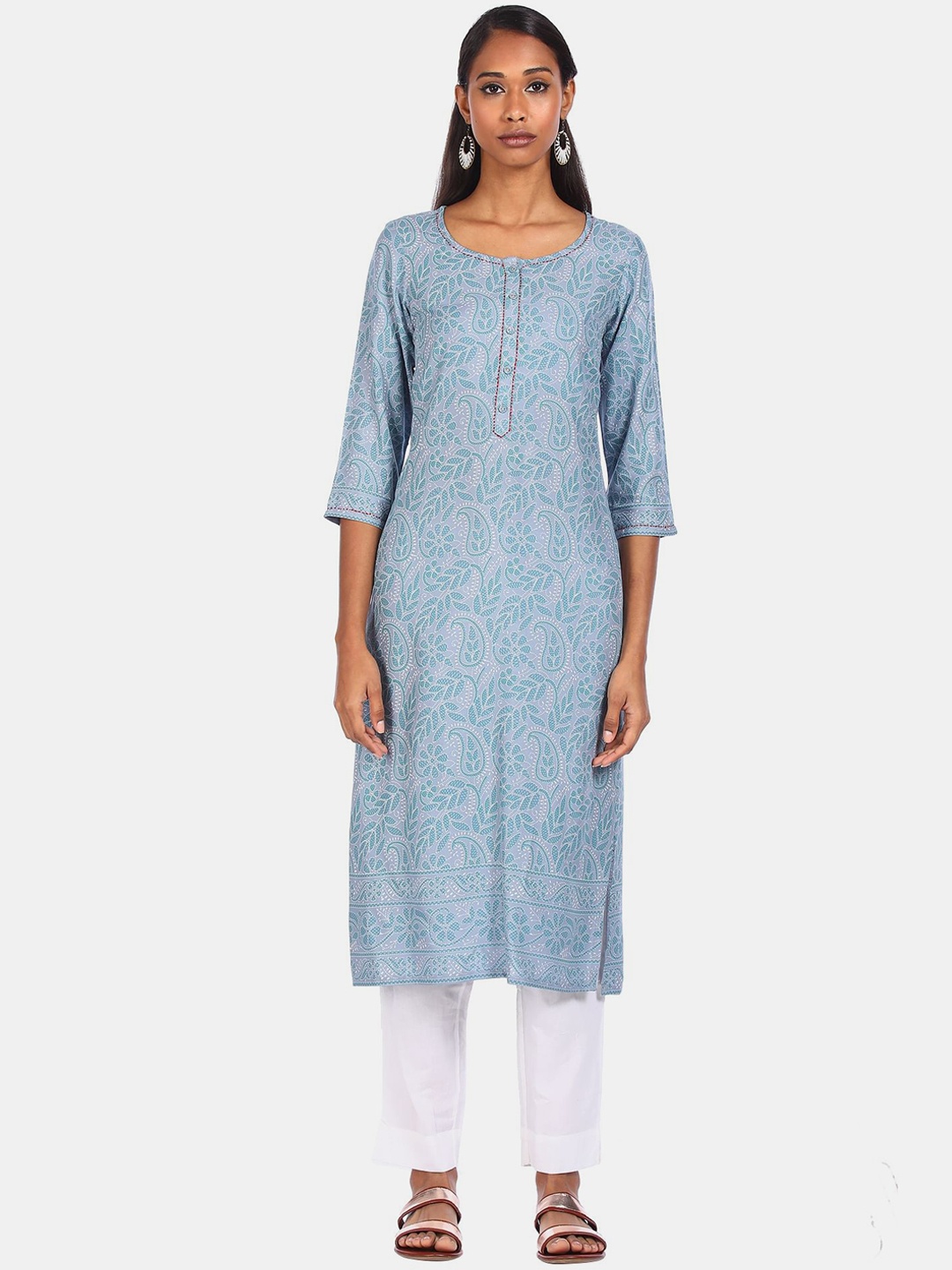 

Karigari Women Grey Printed Kurta