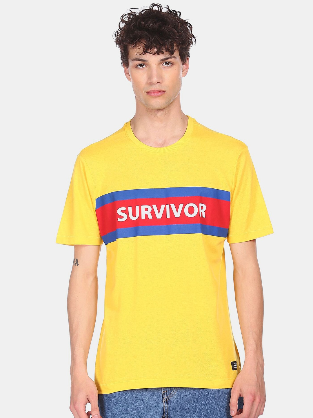 

Colt Men Yellow Typography Printed T-shirt