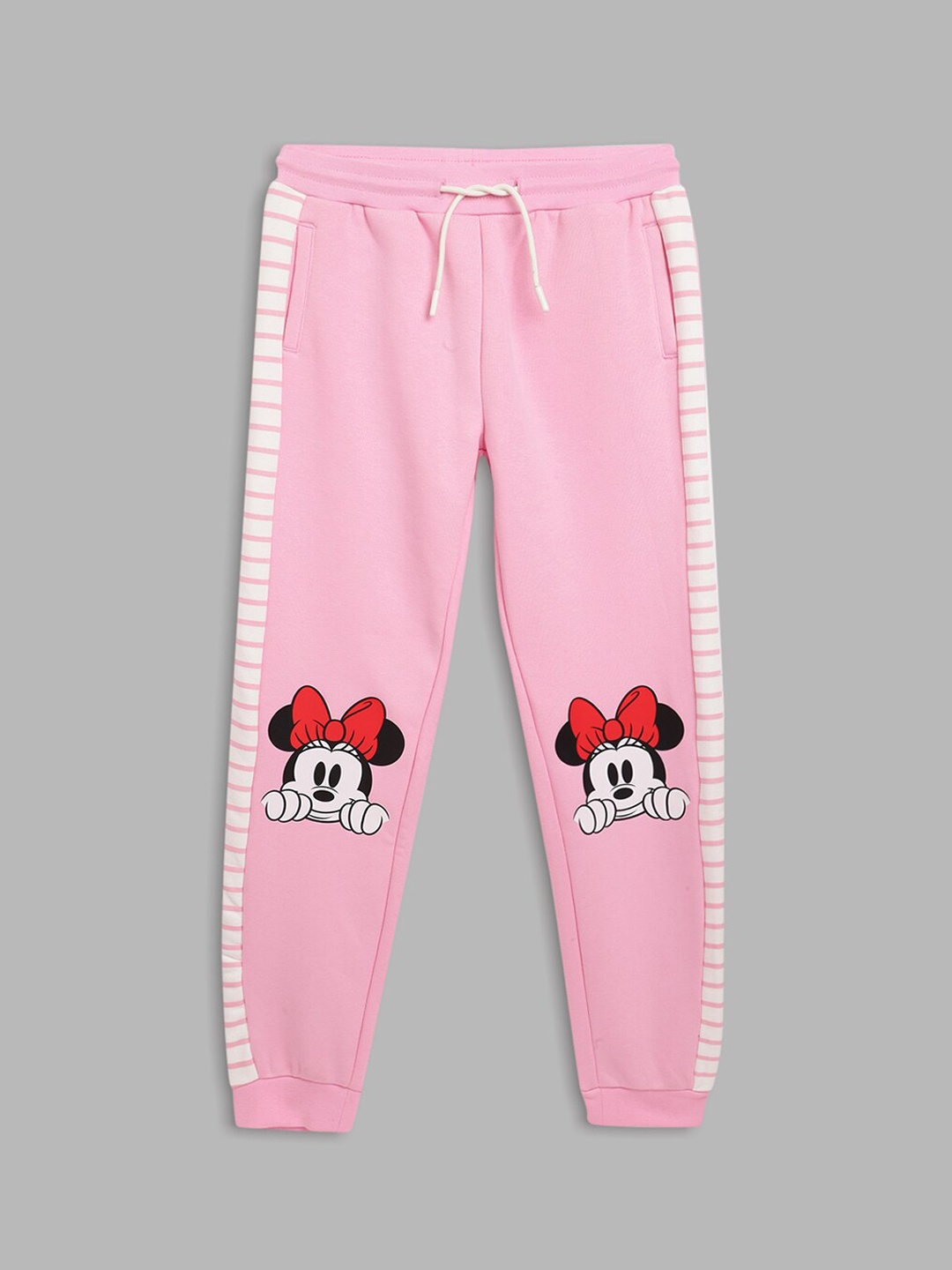 

Blue Giraffe Girls Pink Disney Minnie Printed Joggers