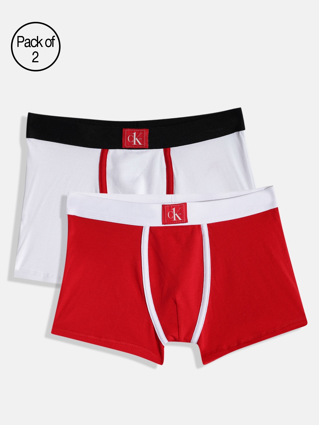 

Calvin Klein Underwear Boys Pack Of 2 Solid Trunks B7003780WT, Assorted