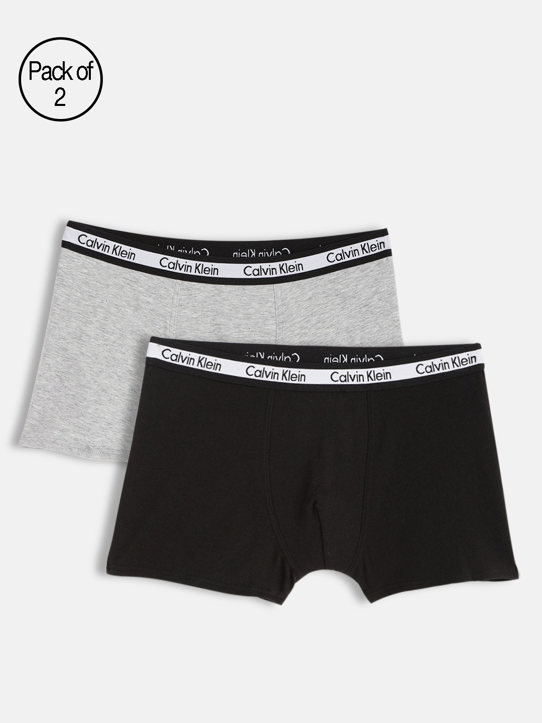 

Calvin Klein Underwear Boys Pack Of 2 Solid Assorted Knitted Stretchable Trunks B7003820UB