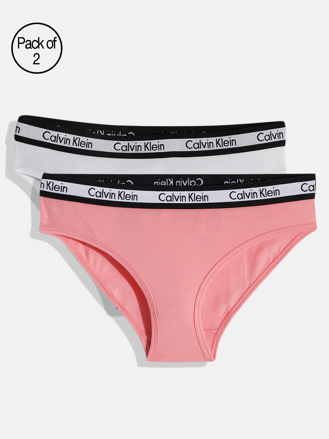 

Calvin Klein Underwear Girls Pack of 2 Bikini Briefs G8005330VO, Pink