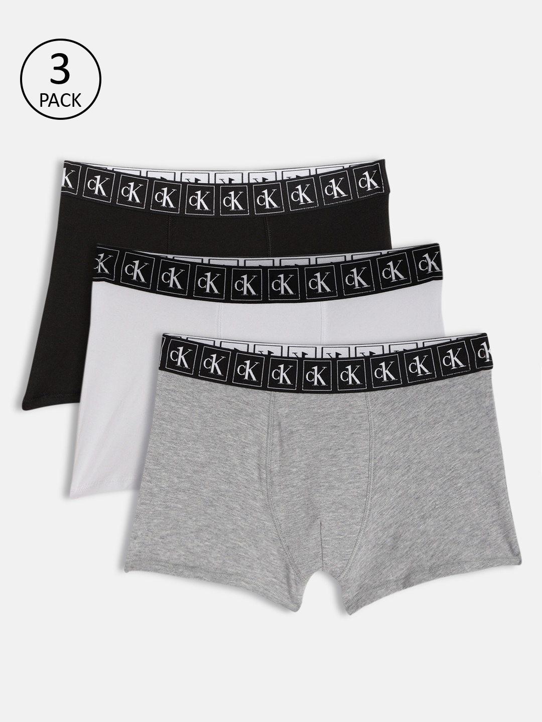 

Calvin Klein Underwear Boys Pack Of 3 Solid Trunks B7003760WV, Black
