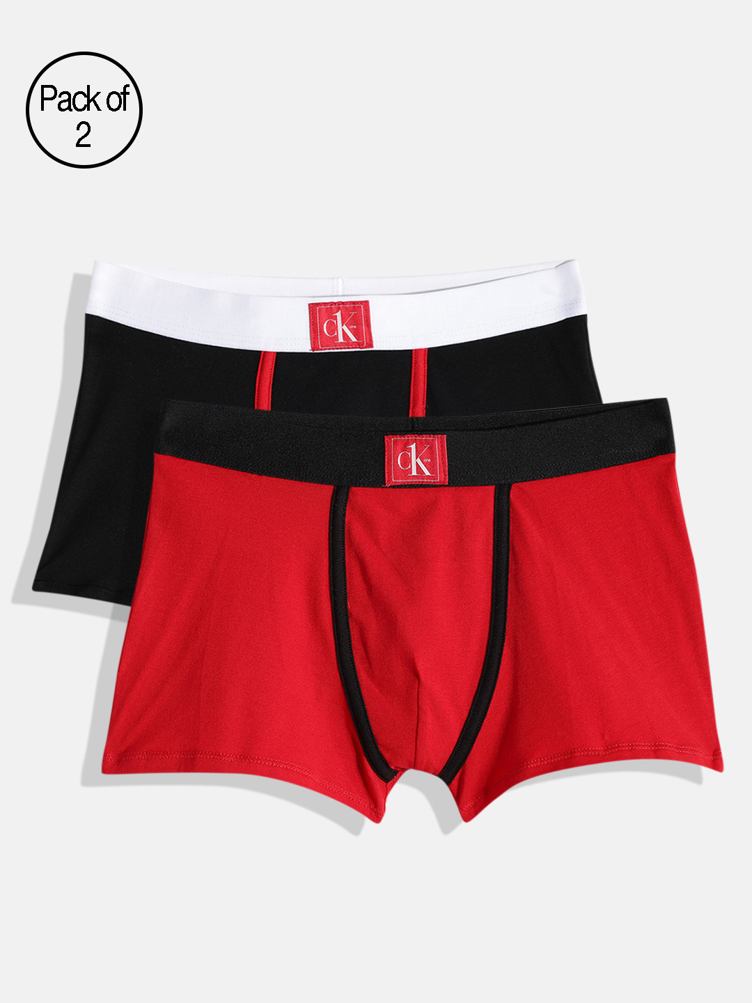 

Calvin Klein Underwear Boys Pack Of 2 Solid Trunks B7003780WE, Assorted
