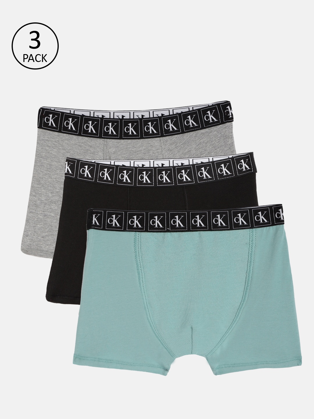 

Calvin Klein Underwear Boys Pack Of 3 Solid Trunks B7003760SO, Green