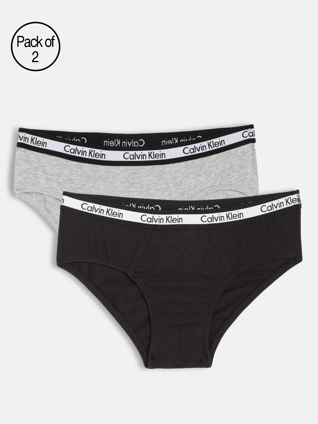 

Calvin Klein Underwear Boys Pack Of 2 Solid Assorted Mid-Rise Briefs B7003790UB