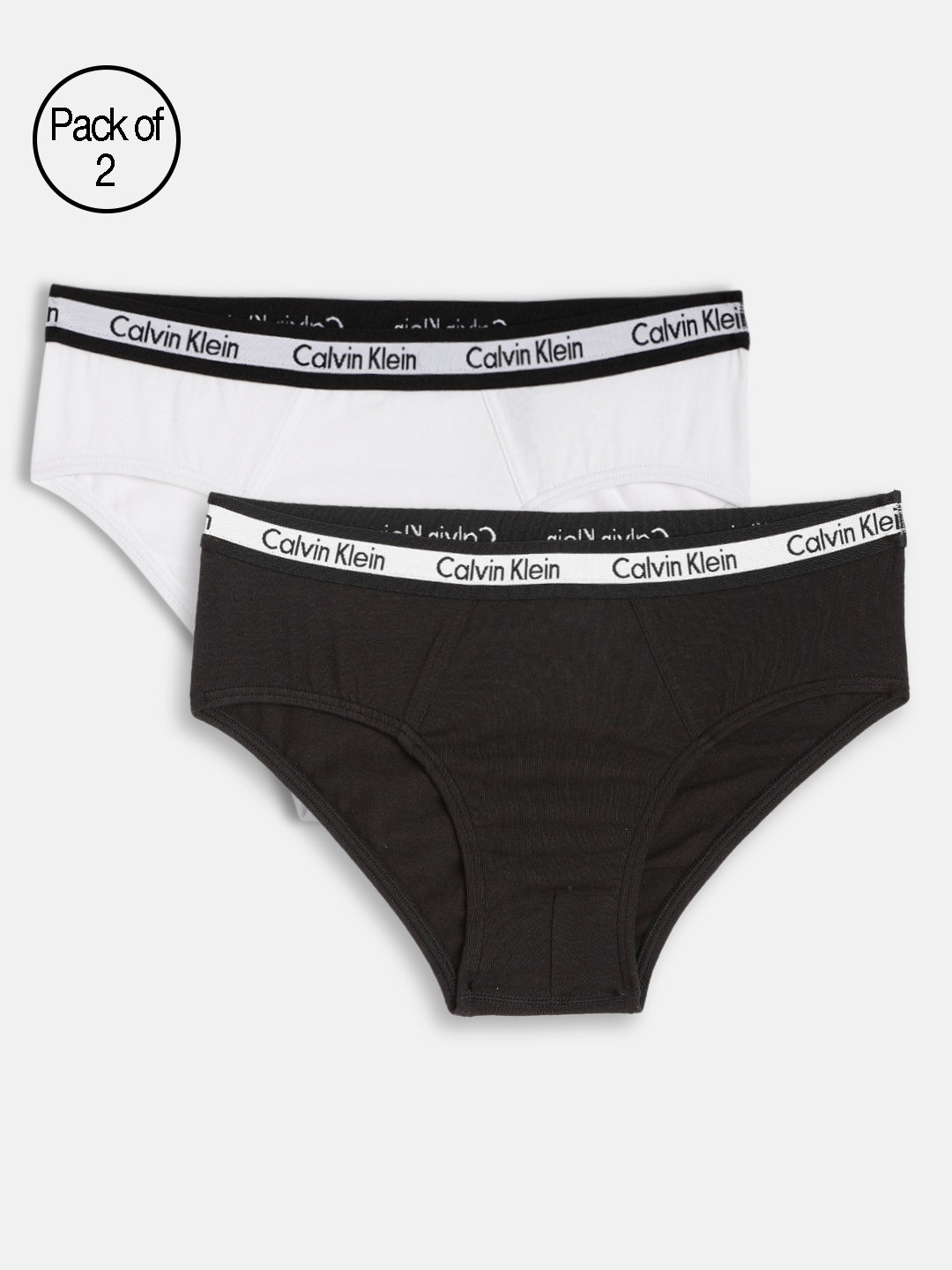 

Calvin Klein Underwear Boys Pack Of 2 Solid Assorted Mid-Rise Briefs B7003790WS