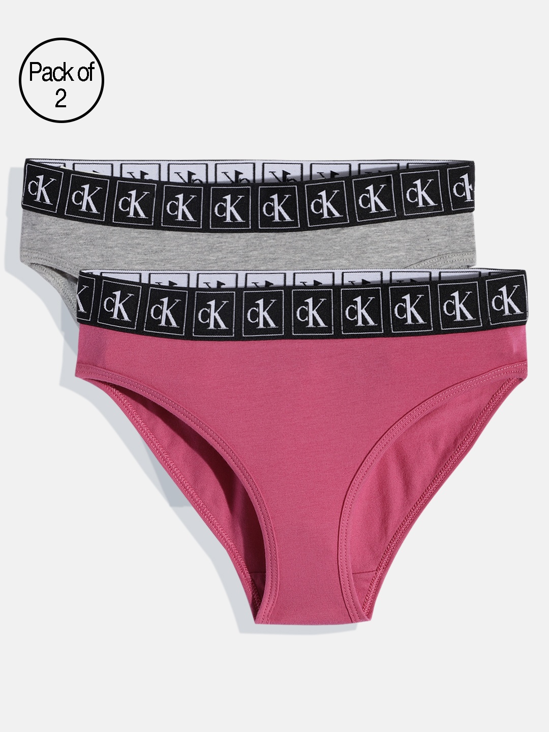 

Calvin Klein Underwear Girls Pack of 2 Bikini Briefs G8005270VK, Pink