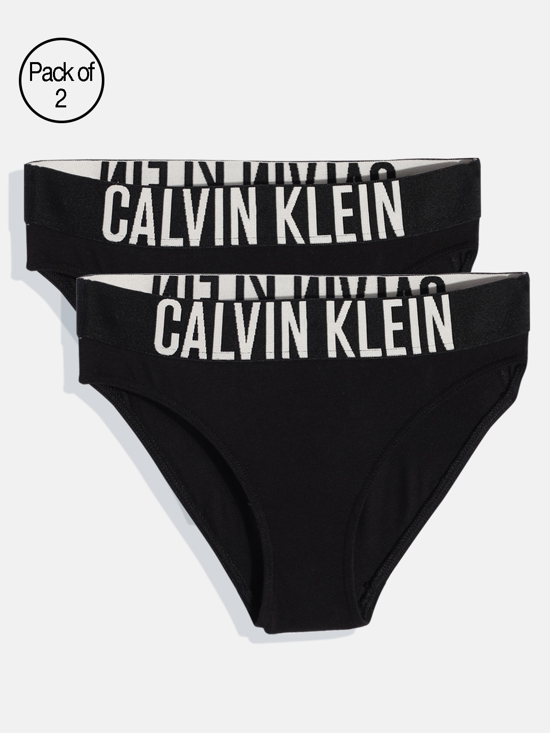 

Calvin Klein Underwear Girls Pack of 2 Bikini Briefs G8005300R7, Black