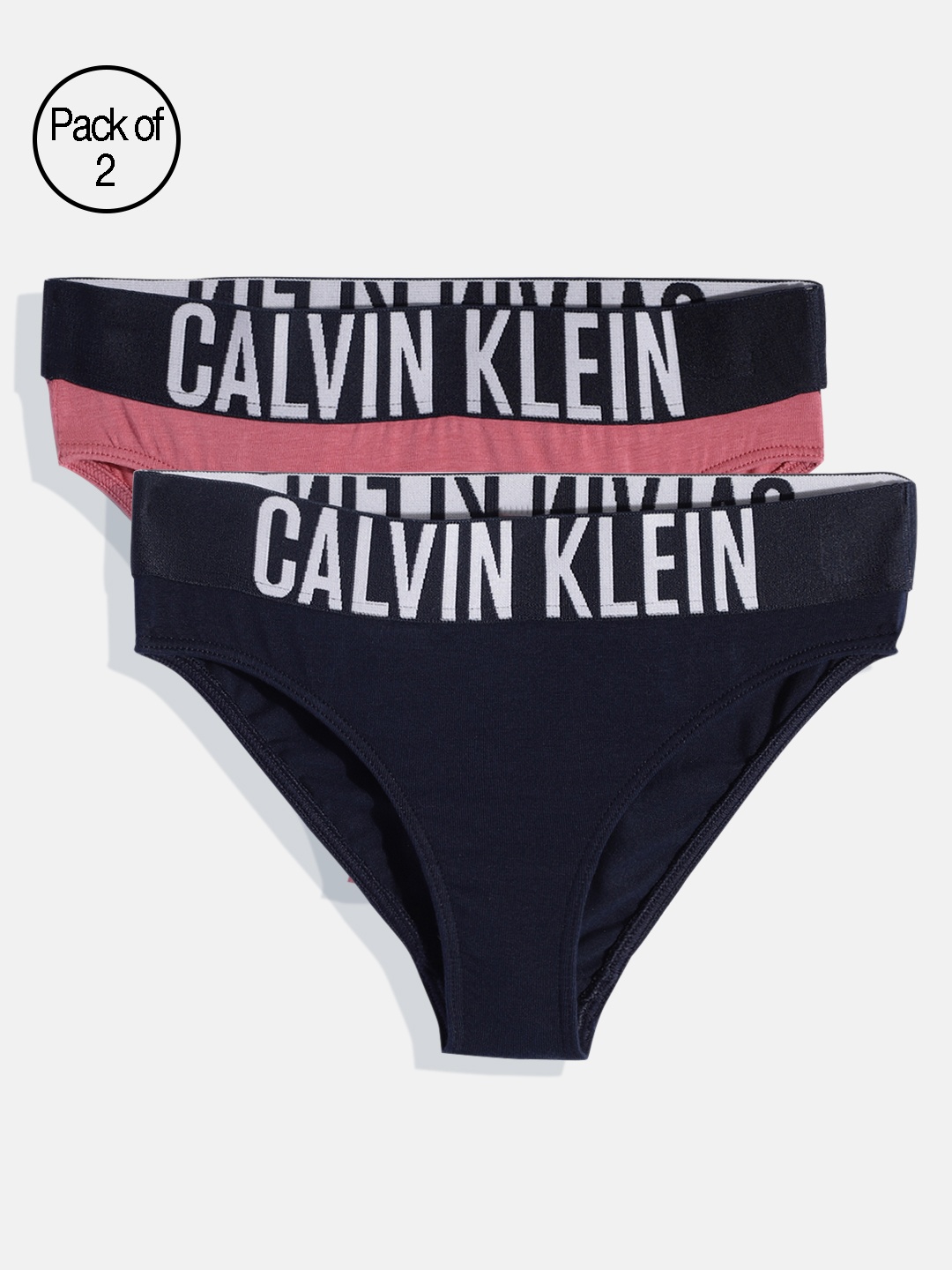 

Calvin Klein Underwear Girls Pack of 2 Bikini Briefs G8005300VM, Navy blue