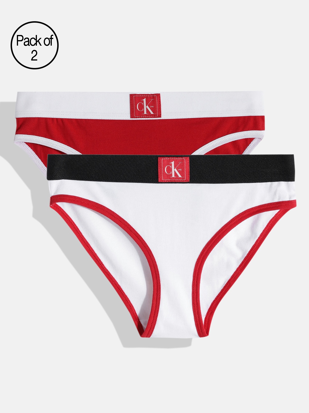 

Calvin Klein Underwear Girls Pack of 2 Bikini Briefs G8005360WD, White
