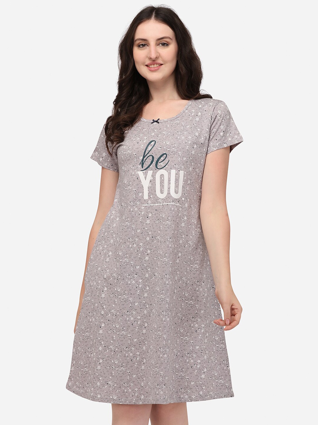 

Lenissa Grey Printed Nightdress