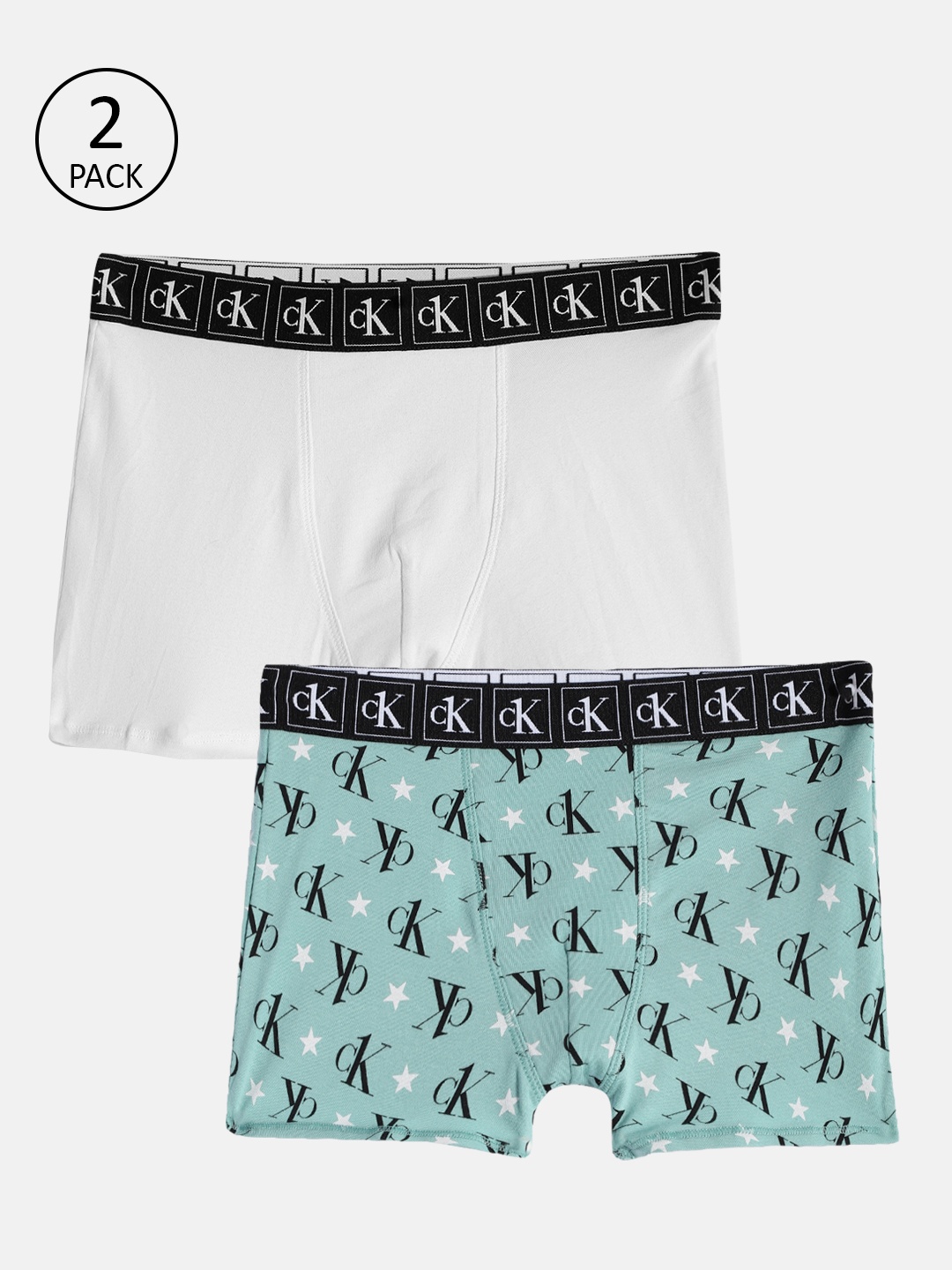 

Calvin Klein Underwear Boys Pack of 2 Trunks B7003770SS, Green