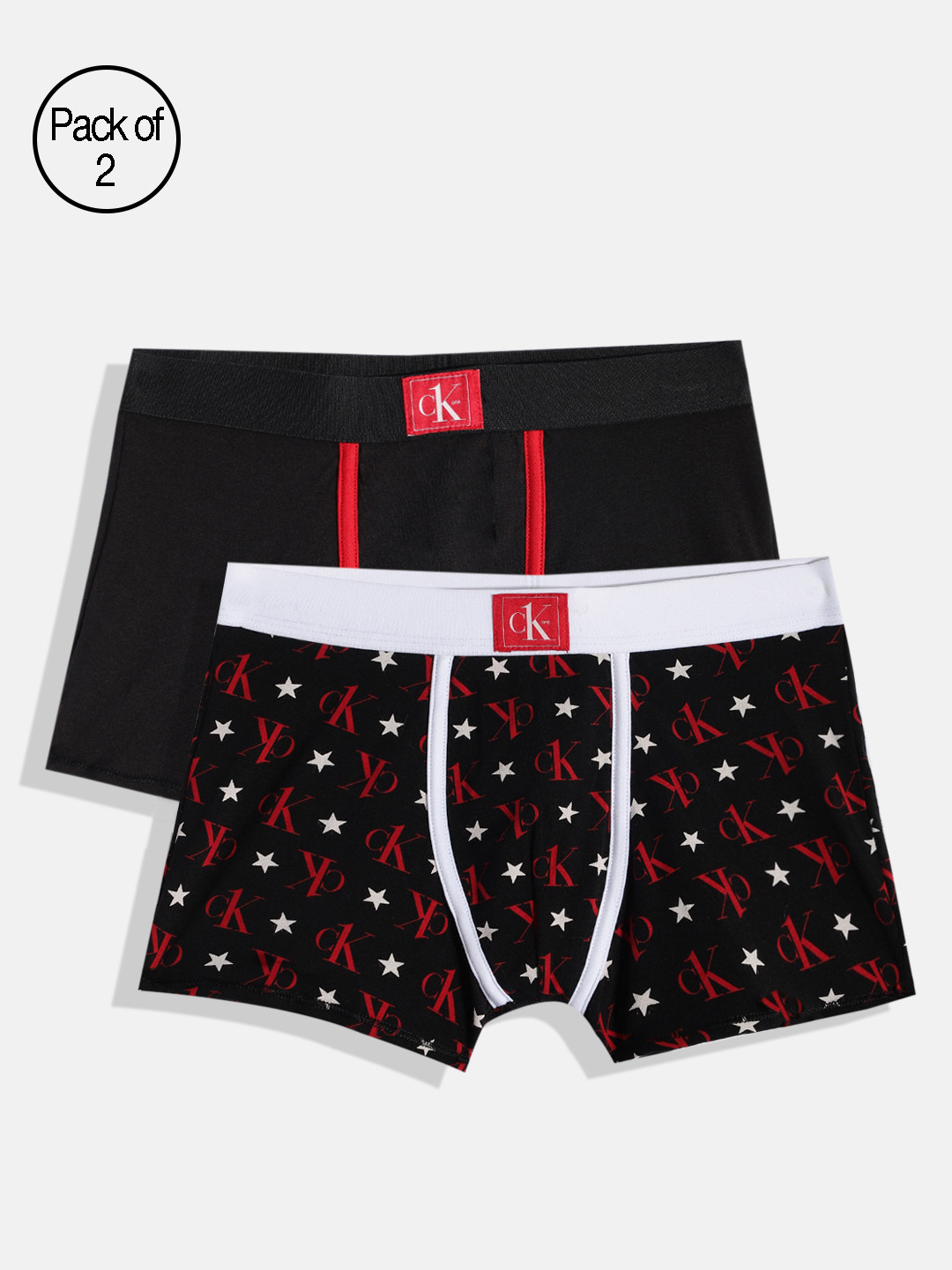 

Calvin Klein Underwear Boys Pack of 2 Trunks B7003780R8, Black