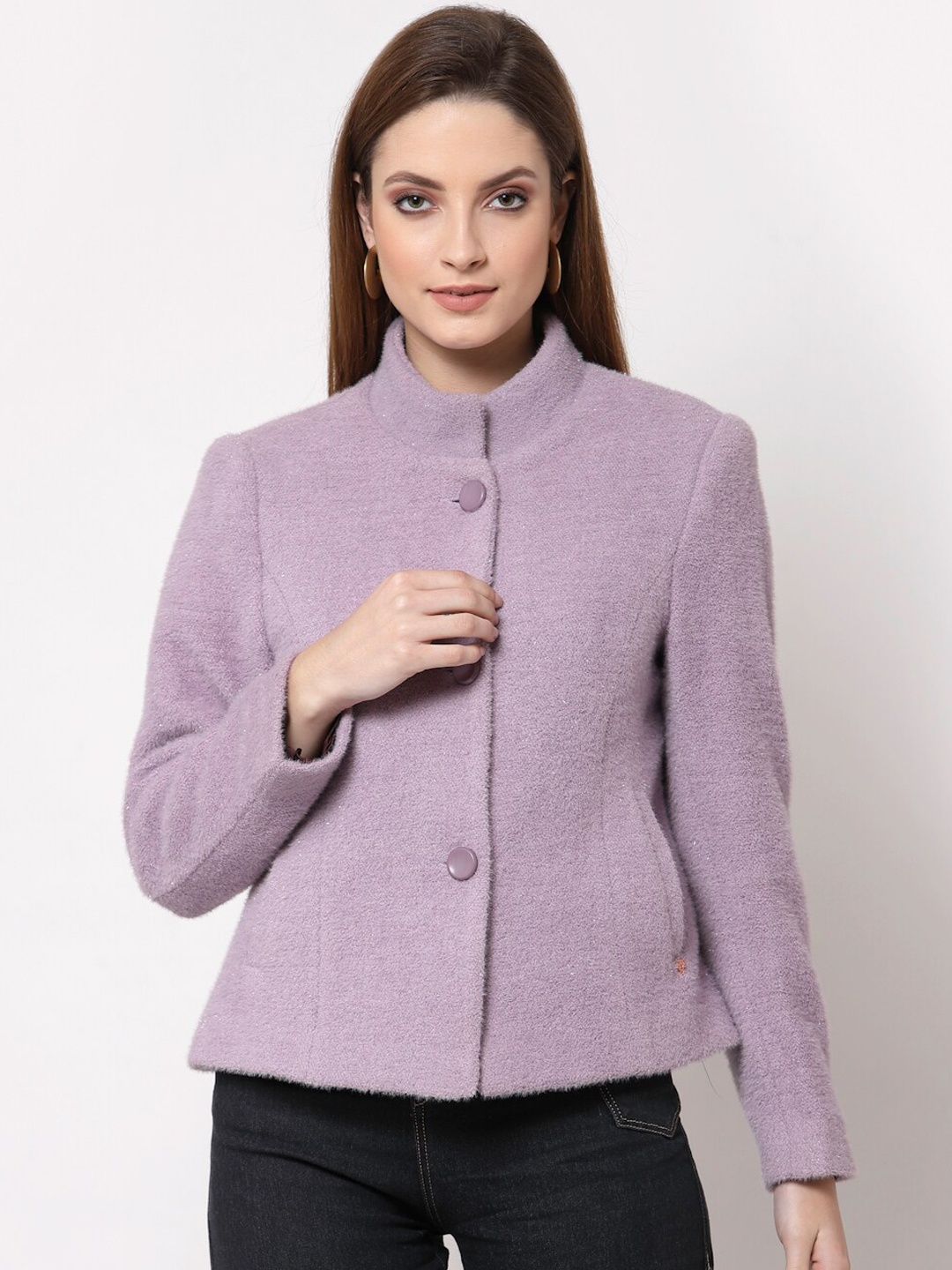 

Juelle Women Lavender-Colored Solid Princess Coat