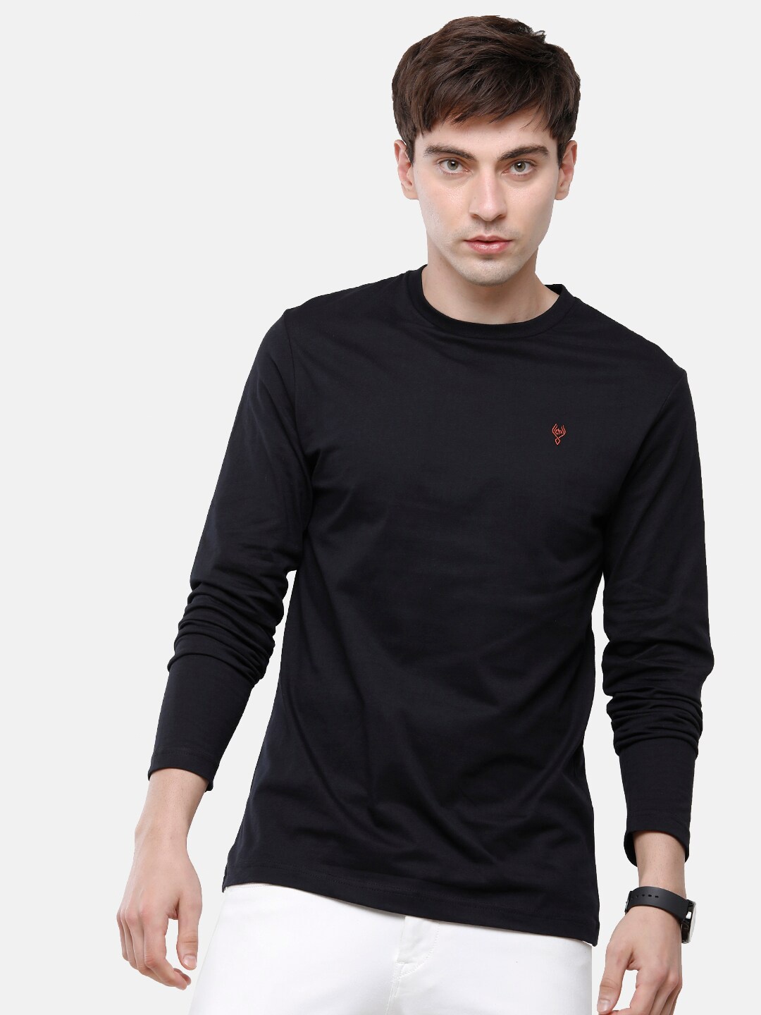 

Classic Polo Men Black Pure Cotton Slim Fit T-shirt