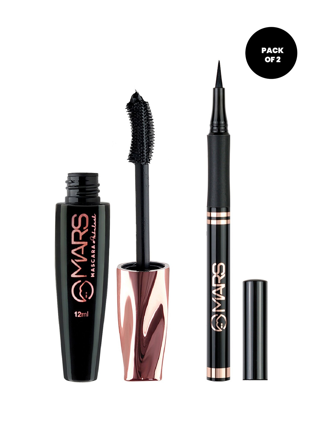 

MARS Smudge Proof 18HR Lasting Set of Fabulash Mascara and Ultra Fine Tip Eyeliner, Black