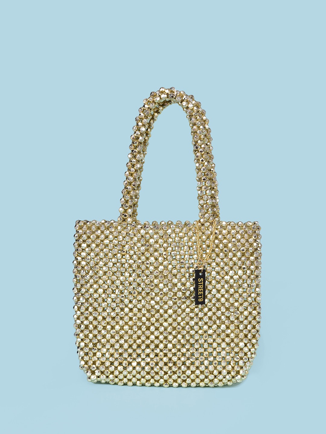

STREET 9 Gold-Toned Beaded Shopper Tote Bag