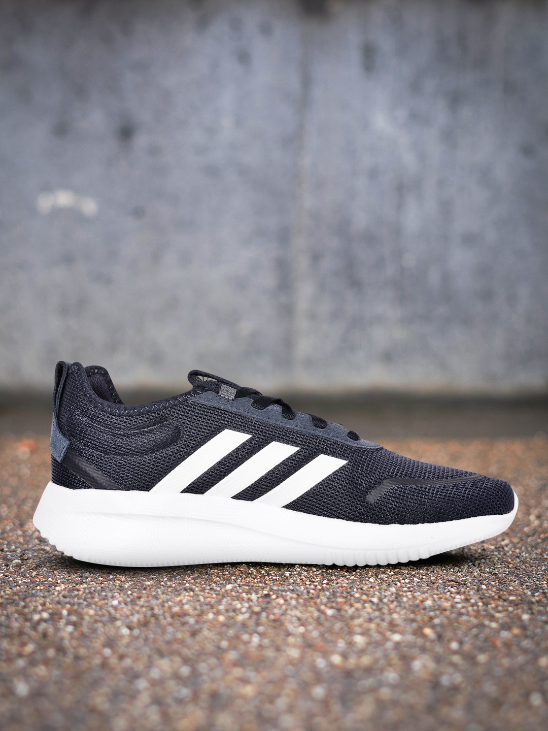 

ADIDAS Men Navy Blue & White Woven Design Racer 21 Running Shoes