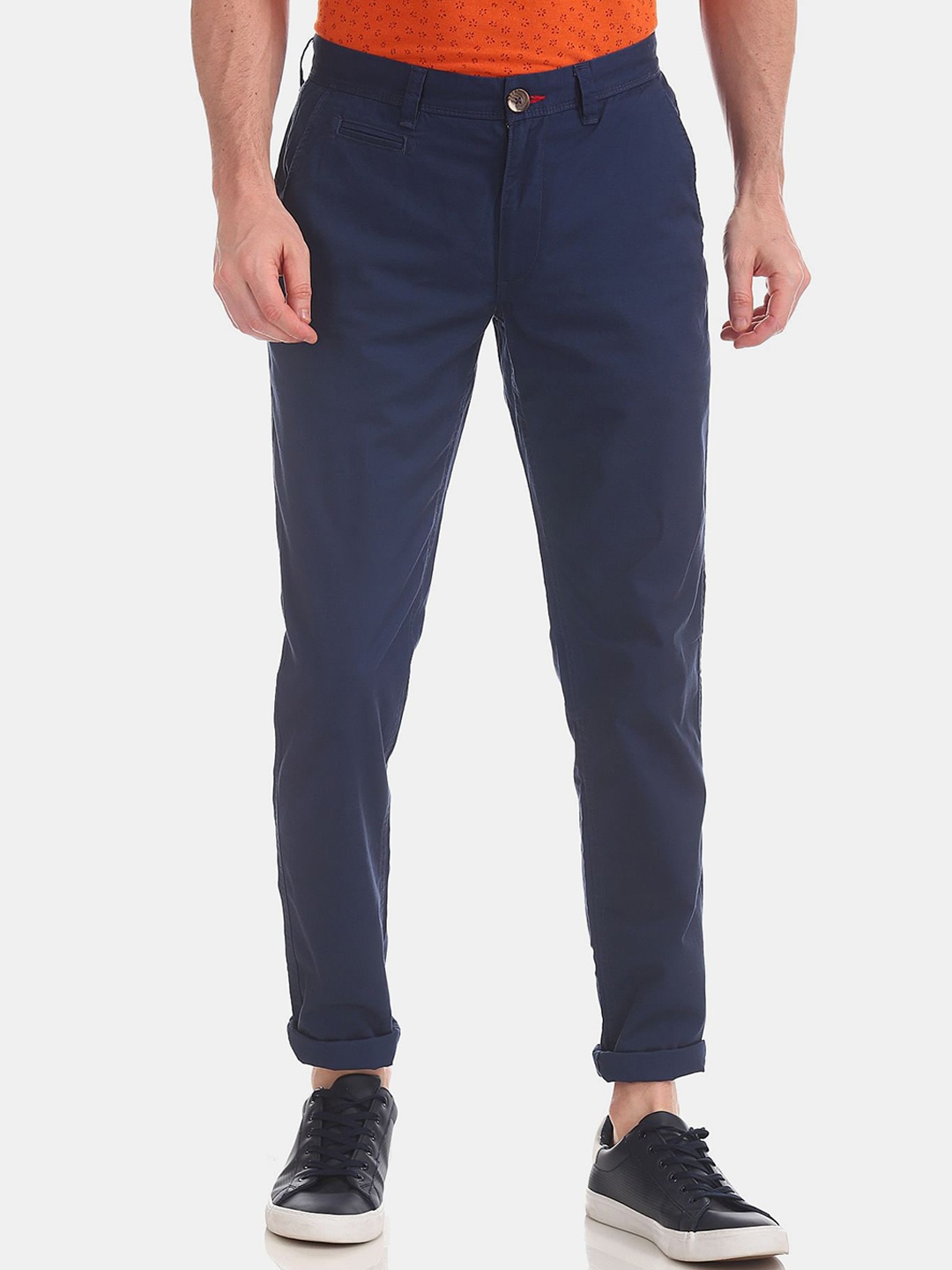 

Cherokee Men Blue Solid Slim Fit Chinos Trousers