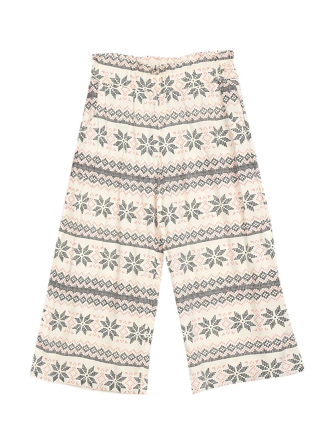 

Cherokee Girls Cream Mid Rise Printed Trousers