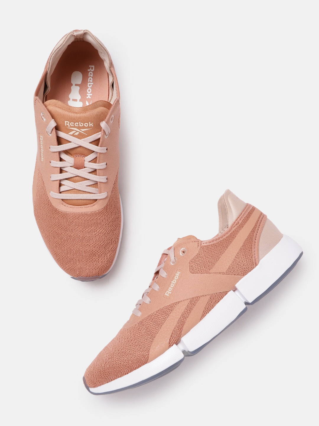 

Reebok Women Peach-Coloured Woven Design DailyFit 2.0 Walking Shoes