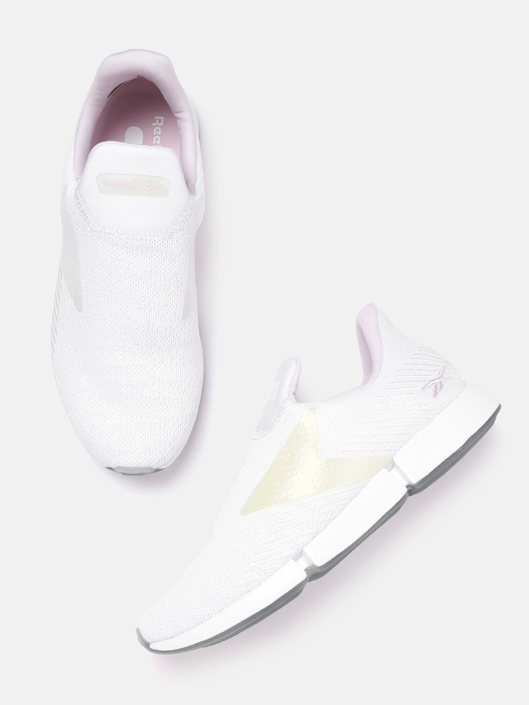 

Reebok Women White Woven Design Daily Fit Walking Slip-Ons