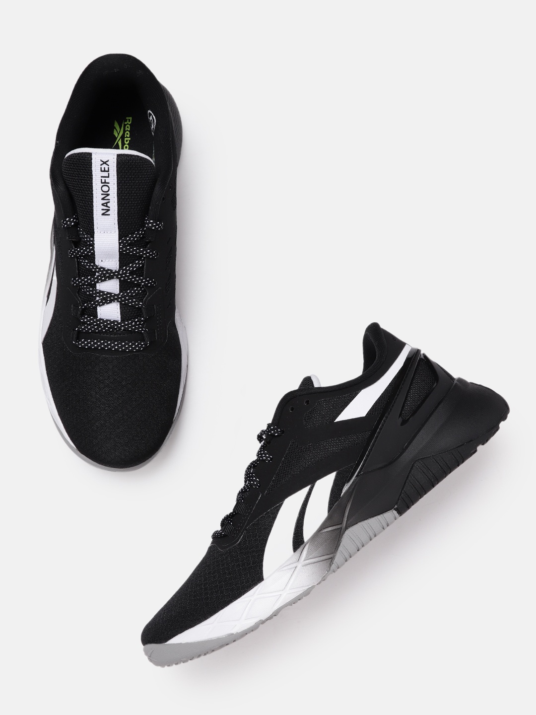 

Reebok Men Black Woven Design Nanoflex TR Training Shoes