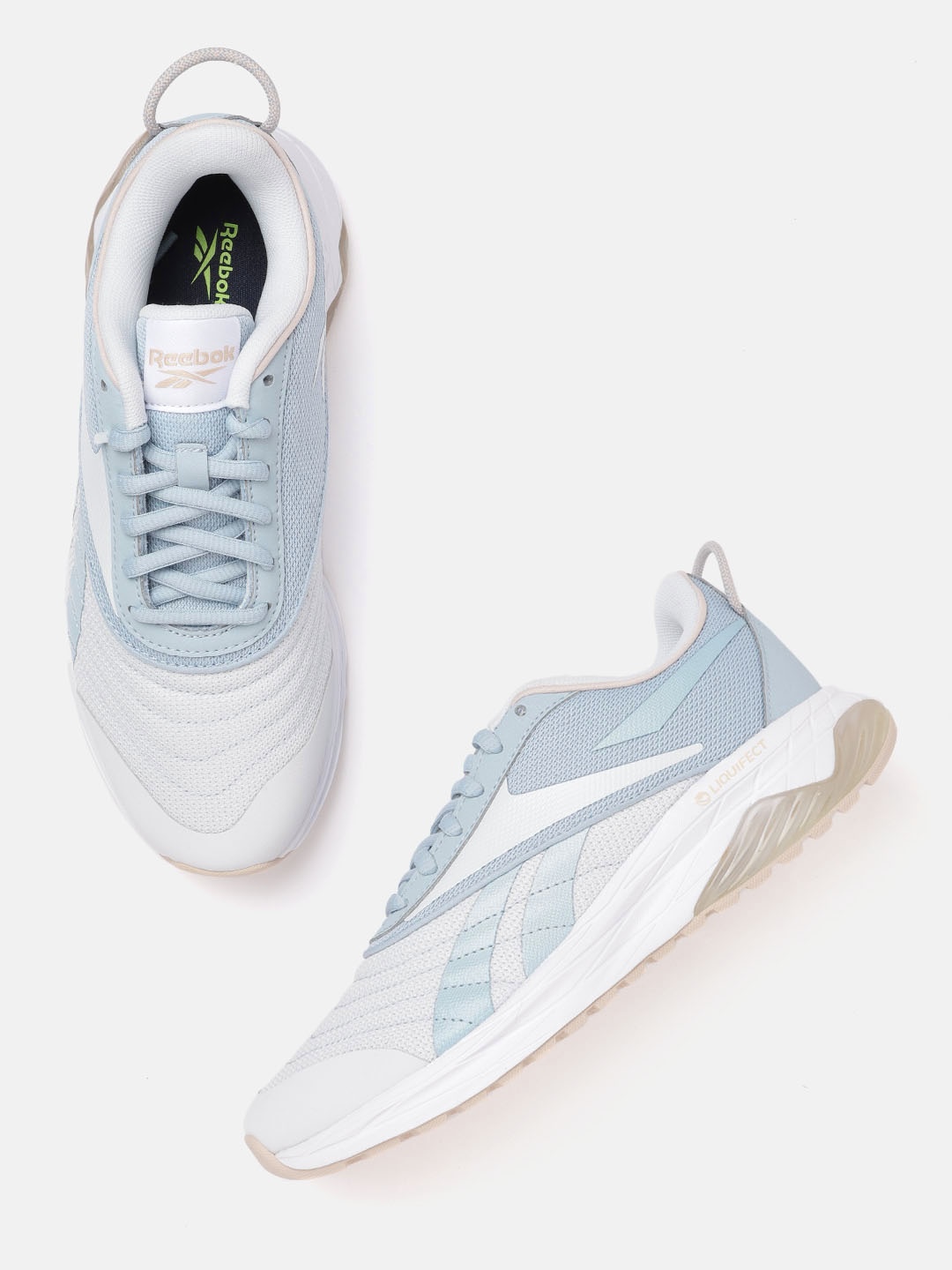 

Reebok Women Grey & Blue Woven Design Liquifect 180 3.0 Running Shoes