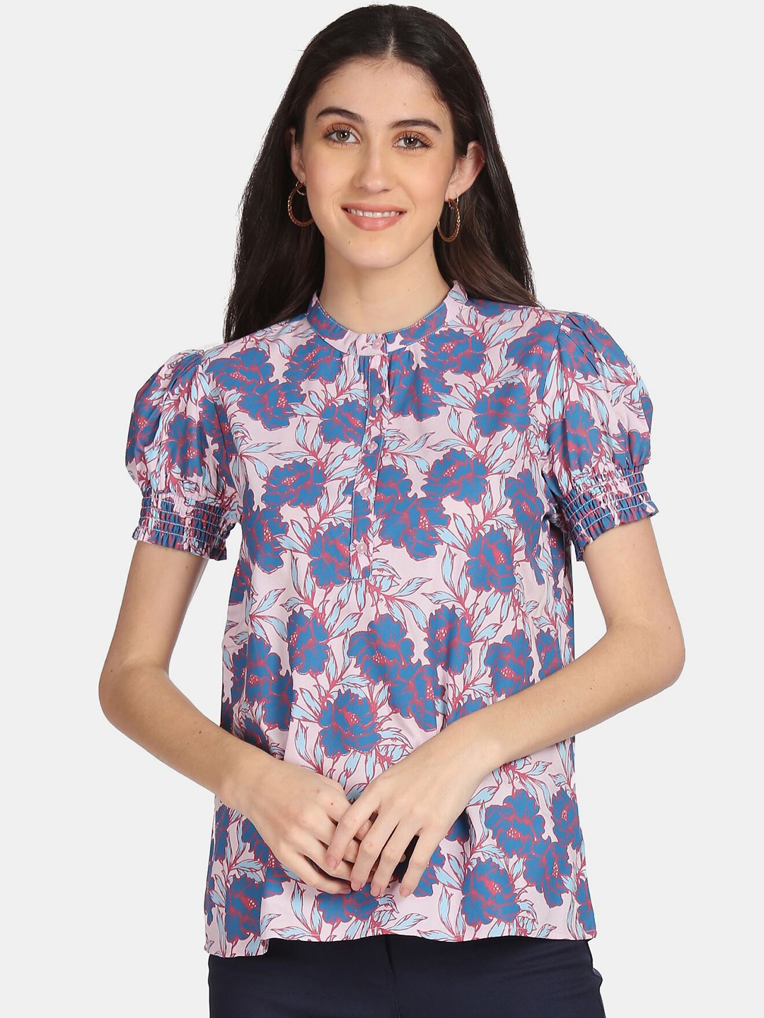 

Cherokee Blue Floral Print Top