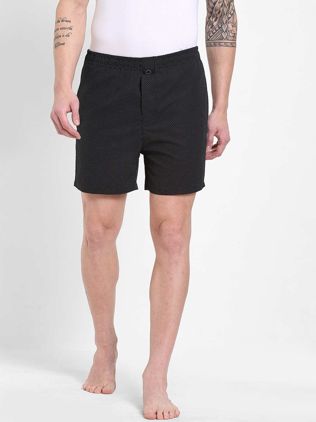 

Sweet Dreams Men Black & White Micro Ditsy Printed Boxers MB-1682AV CO