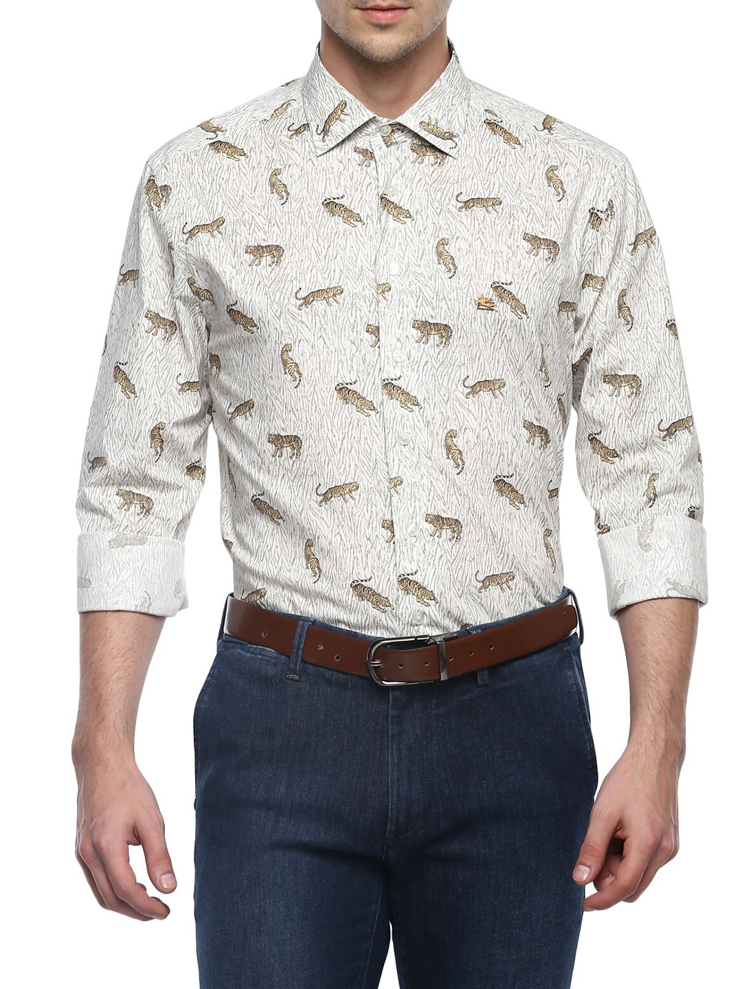 

ETRO Men Brown Floral Printed Casual Shirt