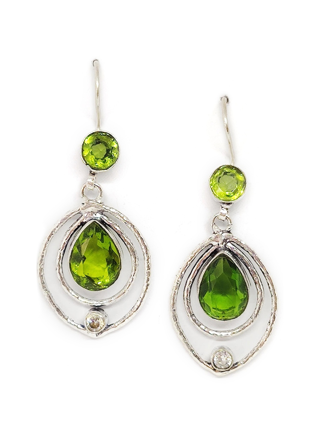 

EL REGALO Green Contemporary Drop Earrings