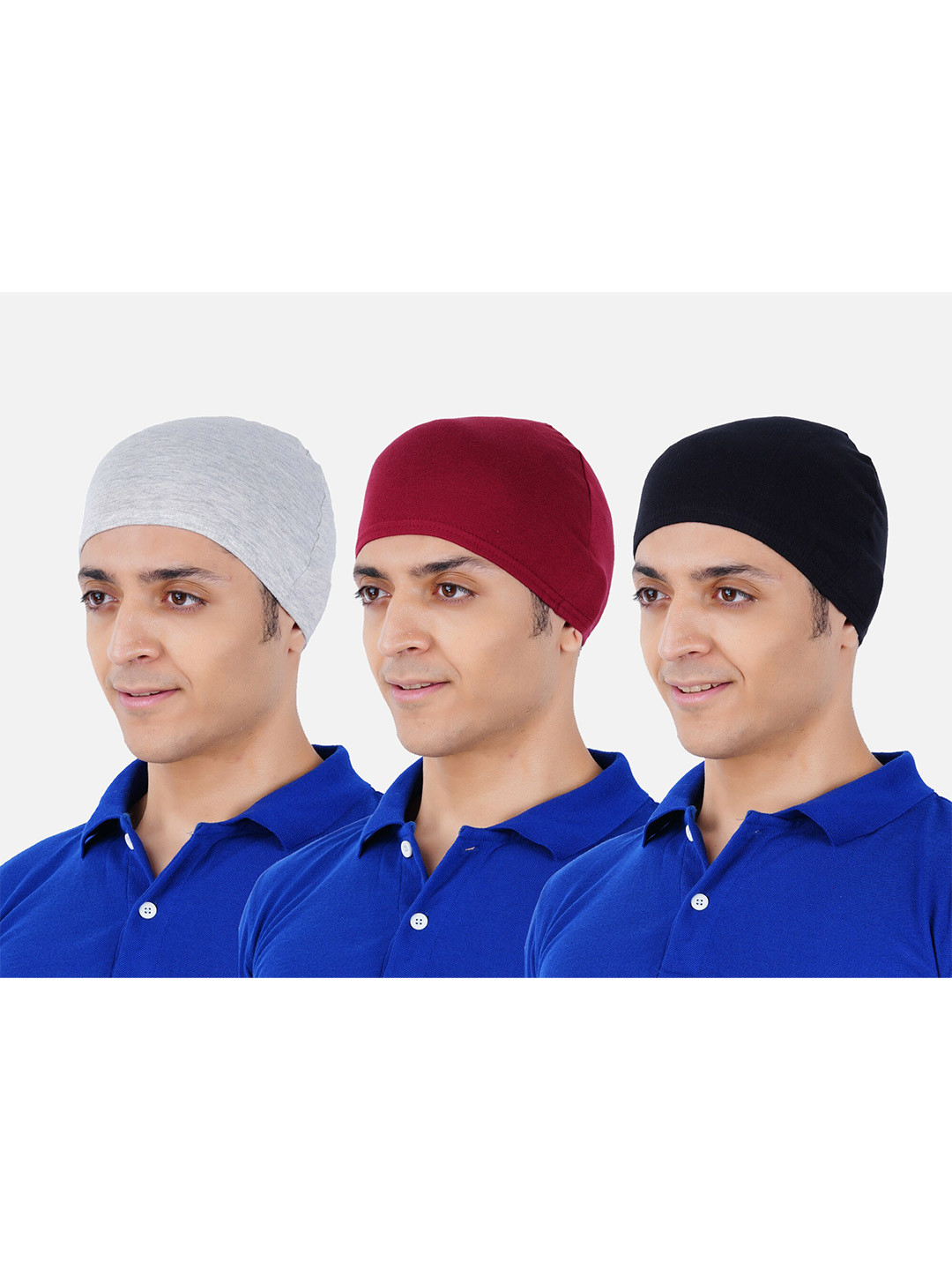 

PRIDE APPAREL Men Pack of 3 Pure Cotton Beanie, Maroon