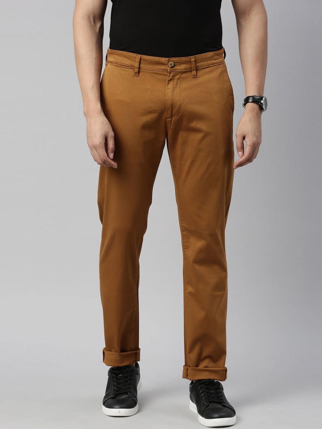 

American Bull Men Khaki Slim Fit Trousers