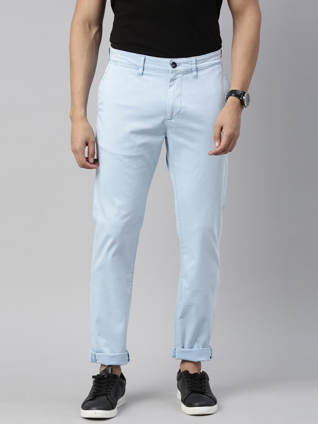 

American Bull Men Blue Slim Fit Trousers