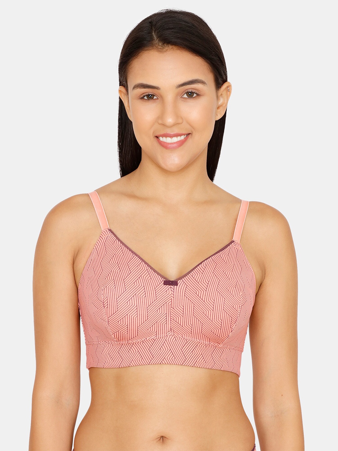 

Zivame Pink Abstract Bralette Bra