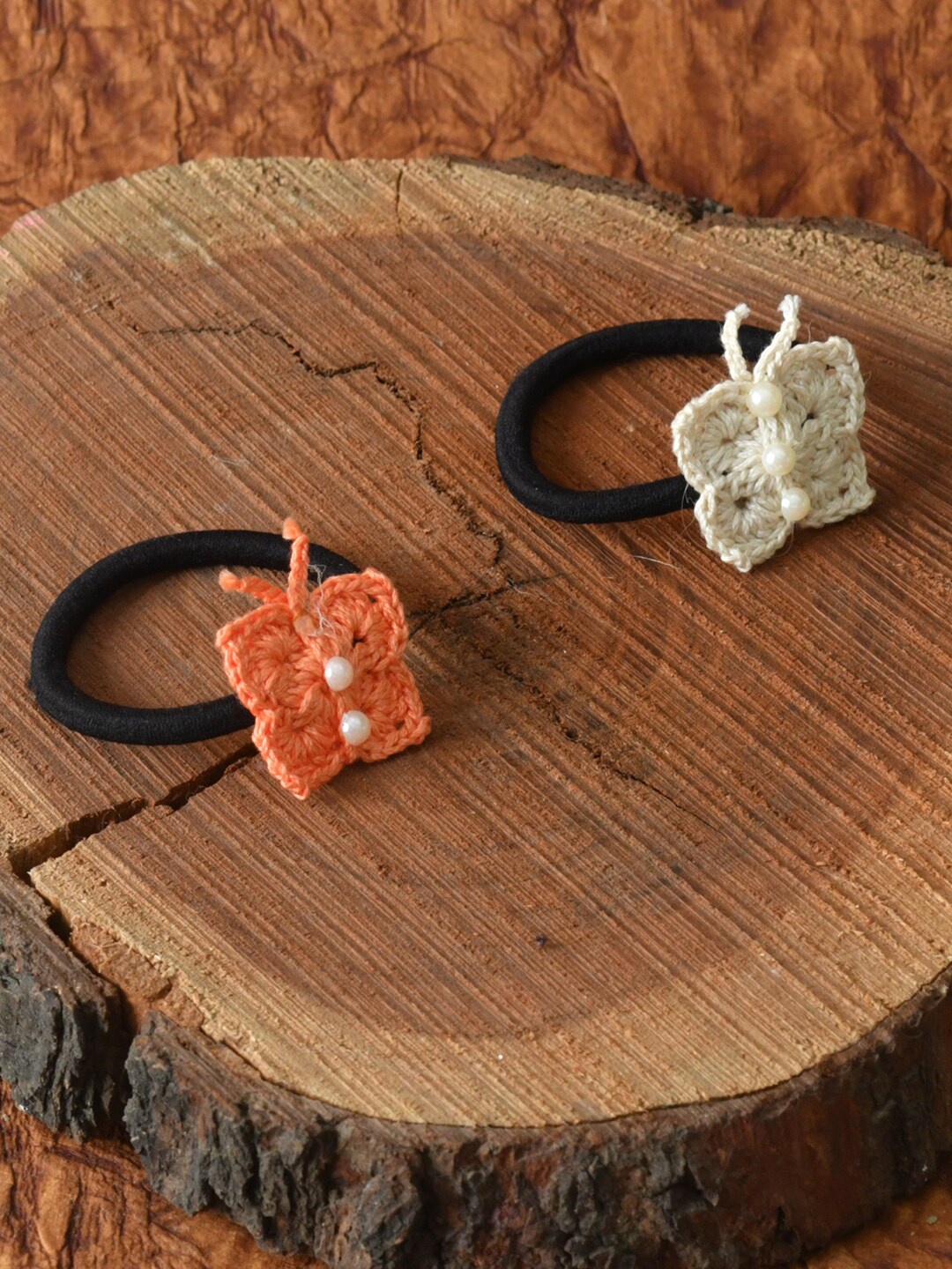 

FUNKRAFTS Girls Orange & White Set of 2 Hairbands