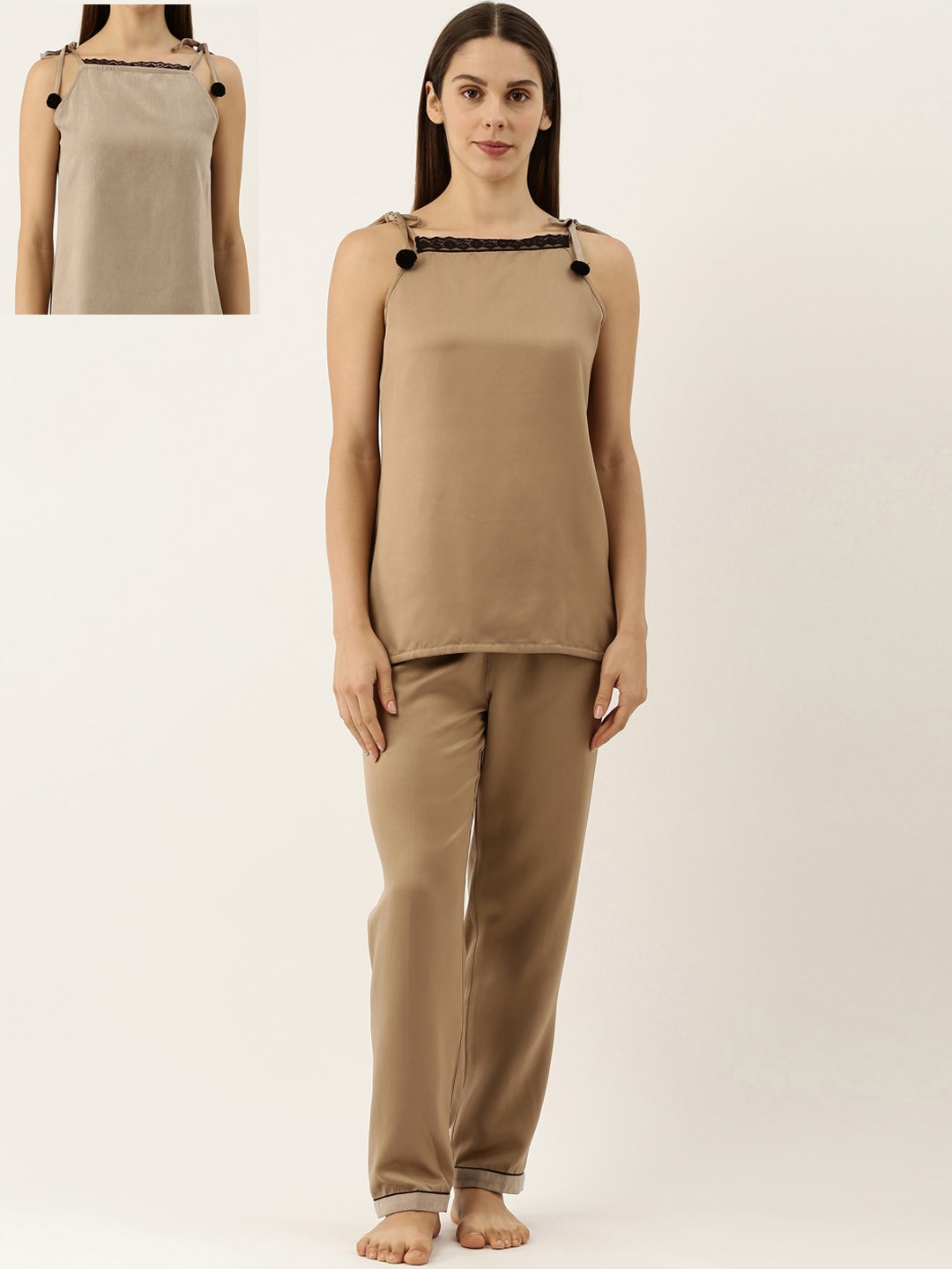 

Bannos Swagger Women Taupe Reversible Night suit