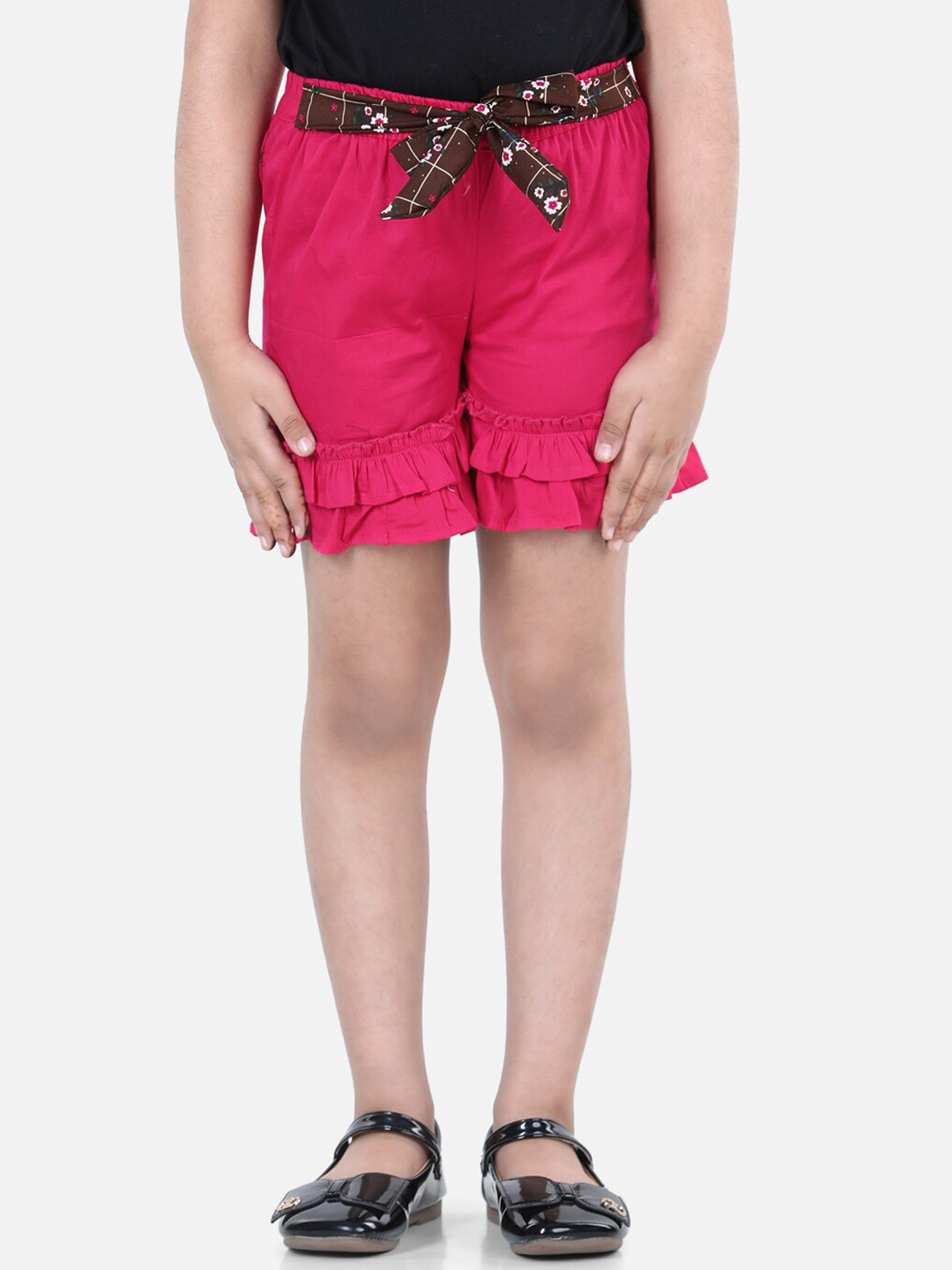 

Cutiekins Girls Pink & Brown Cotton Shorts