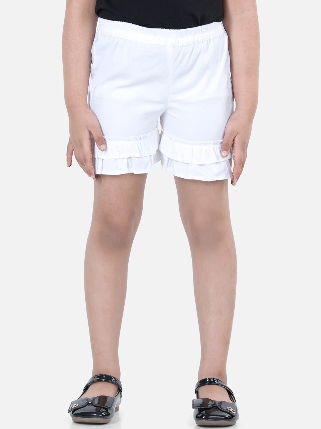 

Cutiekins Girls White Cotton Shorts