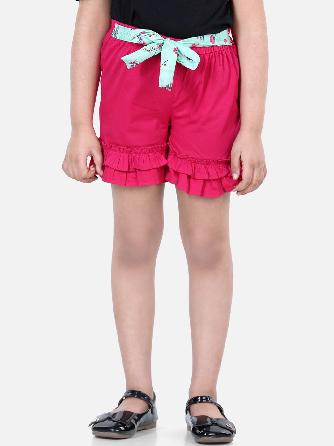 

Cutiekins Girls Pink & Blue Cotton Shorts