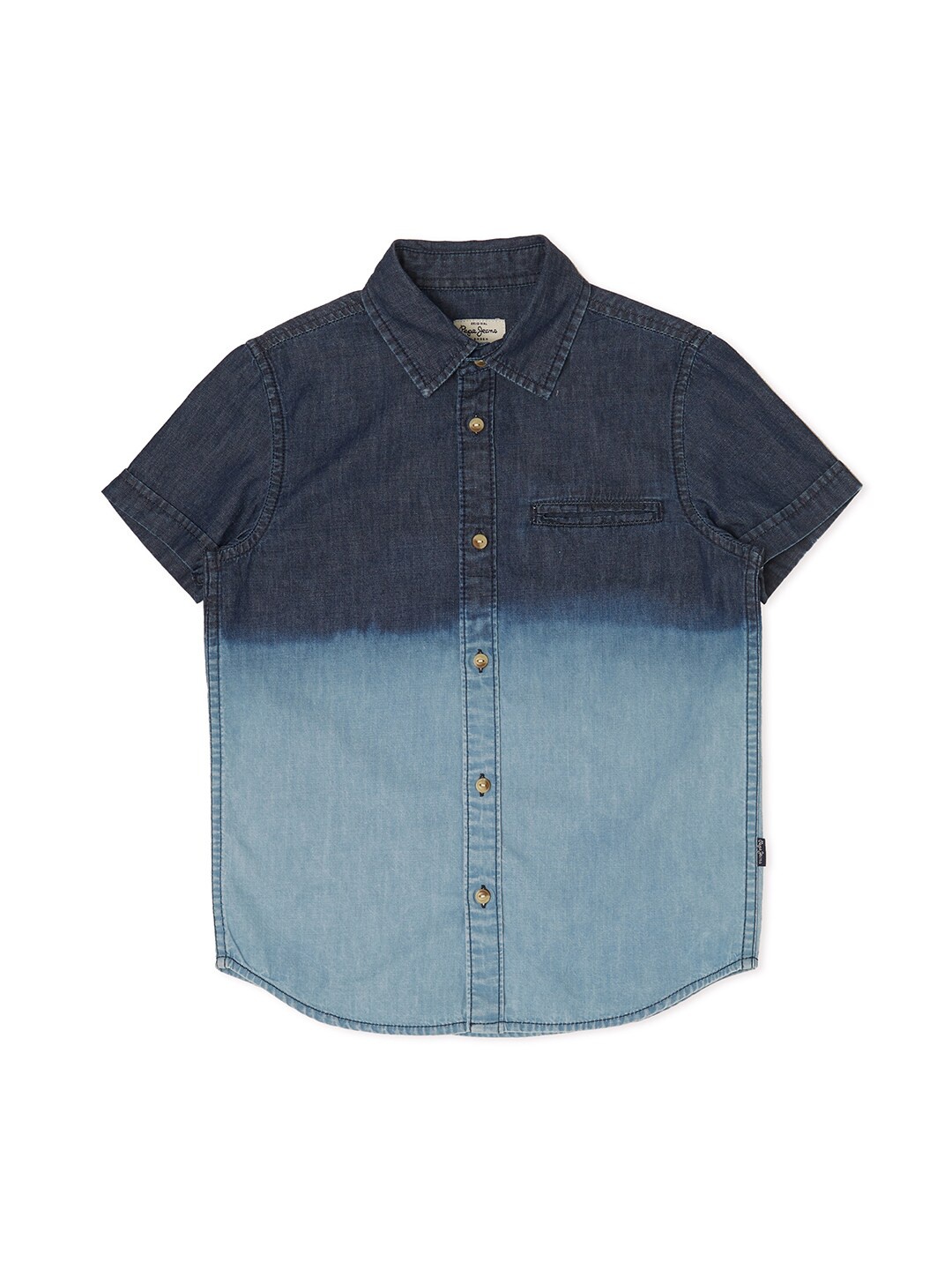 

Pepe Jeans Boys Blue Faded Pure Cotton Casual Shirt